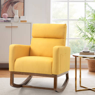 Mustard yellow rocking online chair